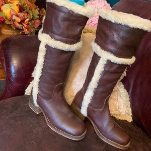 Beautiful leather and shearling boots
